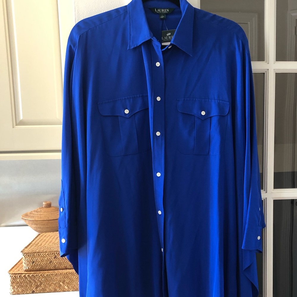 Ralph Lauren Silk Top Large NWT